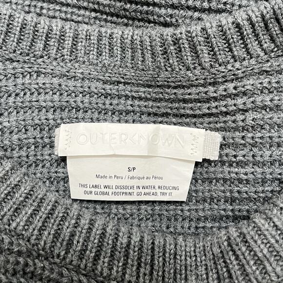 Outerknown Jetlag Cotton Alpaca Crew Neck Sweater Size S Gray Fisherman NWOT - Picture 4 of 7